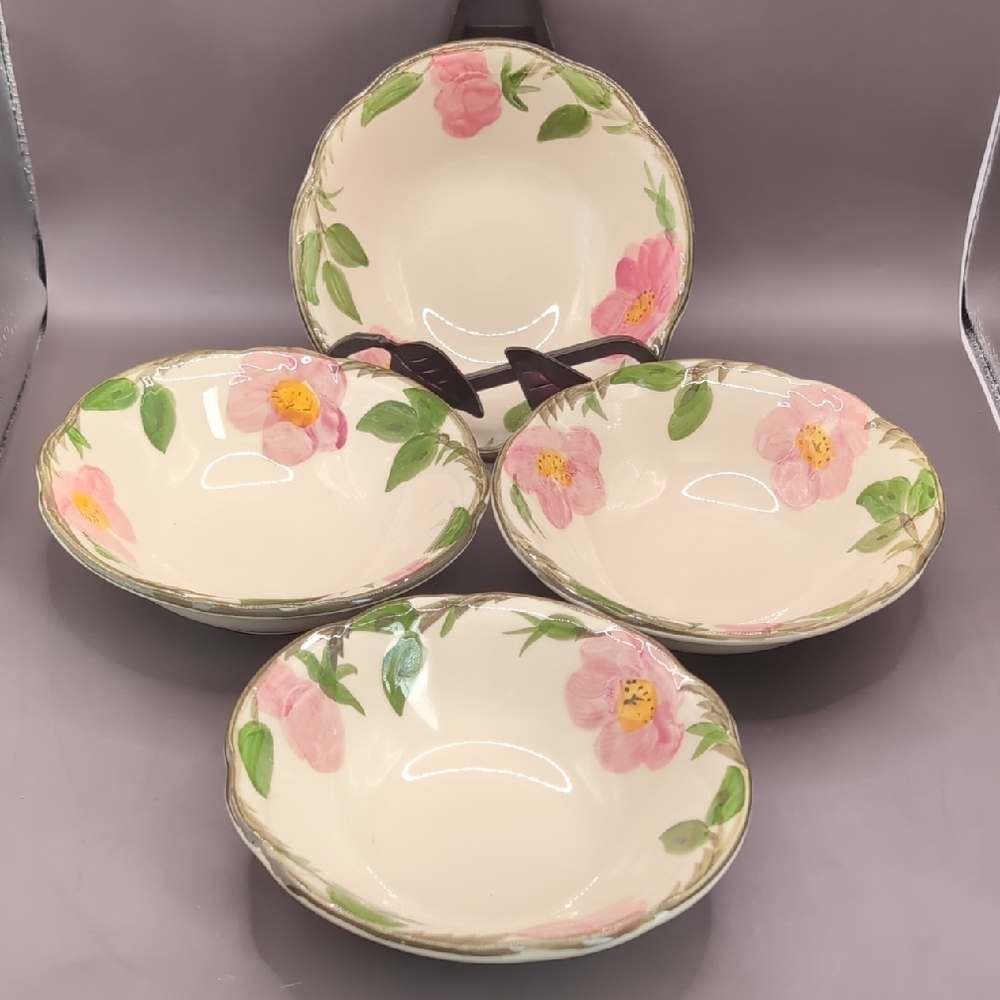 Vintage (4) Four Franciscan Desert Rose Fine Earthenware 6" Dessert Cereal Bowls